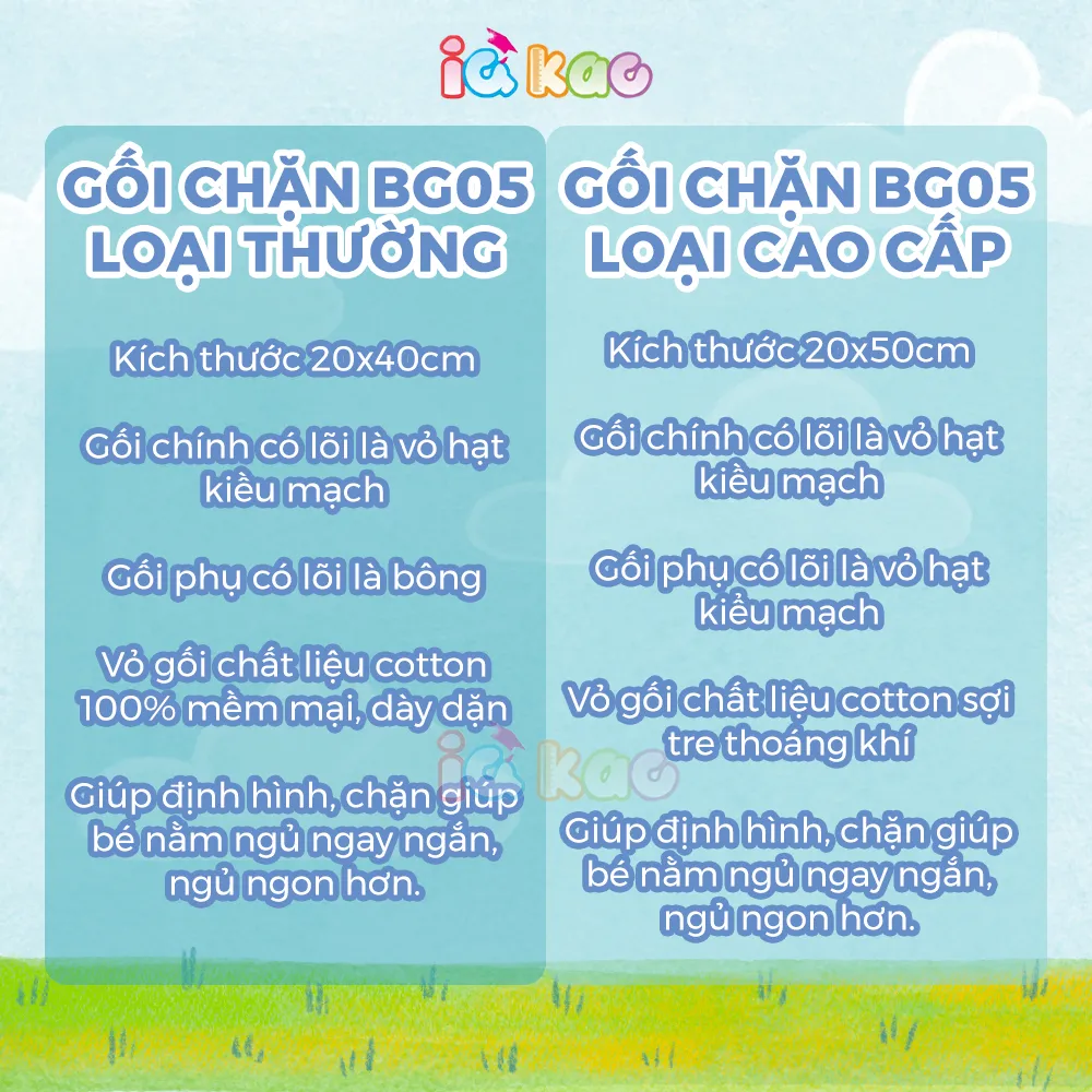 Ảnh Gối Chặn Định Hình Đầu IQKAO Cho Bé – Gối Cotton Mềm Mại, Lõi Vỏ Hạt Kiều Mạch, Tư Thế Chuẩn, Chống Bẹp Đầu BG05 1
