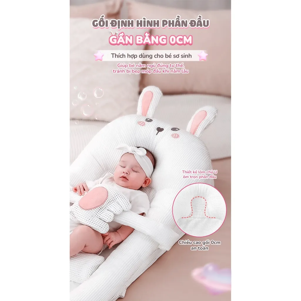 Ảnh Gối chống trào ngược thỏ hồng Chilux - Thiết kế 3 nấc nghiêng tùy chỉnh, gối định hình 4
