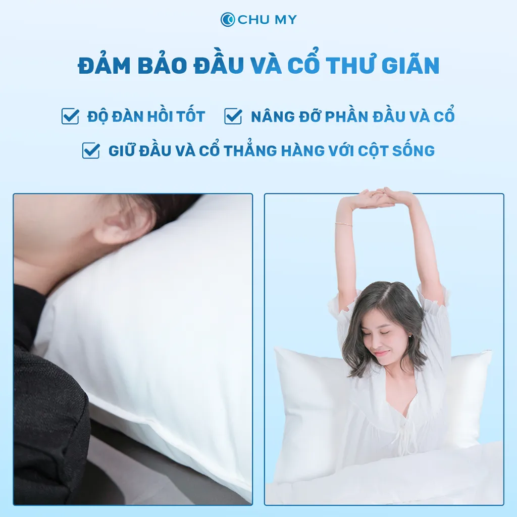 Ảnh Gối khách sạn bông 3D CHU MY, nâng đỡ vai gáy, dành cho khách sạn 2-3 sao 3