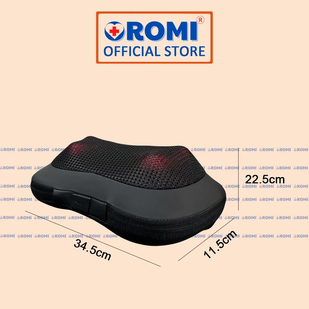Ảnh Gối Massage Nhiệt Hồng Ngoại OROMI ORM-755 - 6 Bóng xoay - Mát xa Cổ Vai Gáy, Thắt Lưng 2