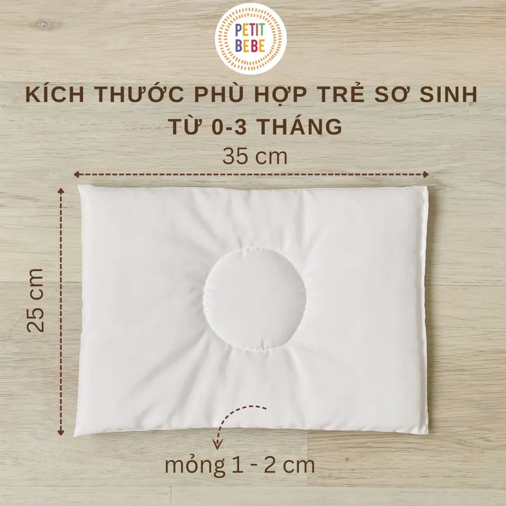 Ảnh Gối mỏng lót đầu bé sơ sinh Petit Bebe muslin thấm hút thoáng khí hoạ tiết đáng yêu 3