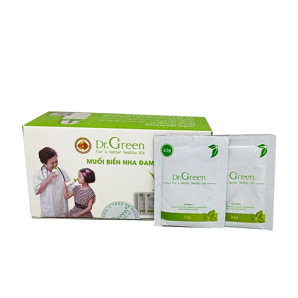Ảnh Gói muối Biển Nha Đam Dr.Green| 1 gói| Rửa mũi cho bé và người lớn| Hiệu quả với viêm mũi dị ứng, viêm mũi xoang 2