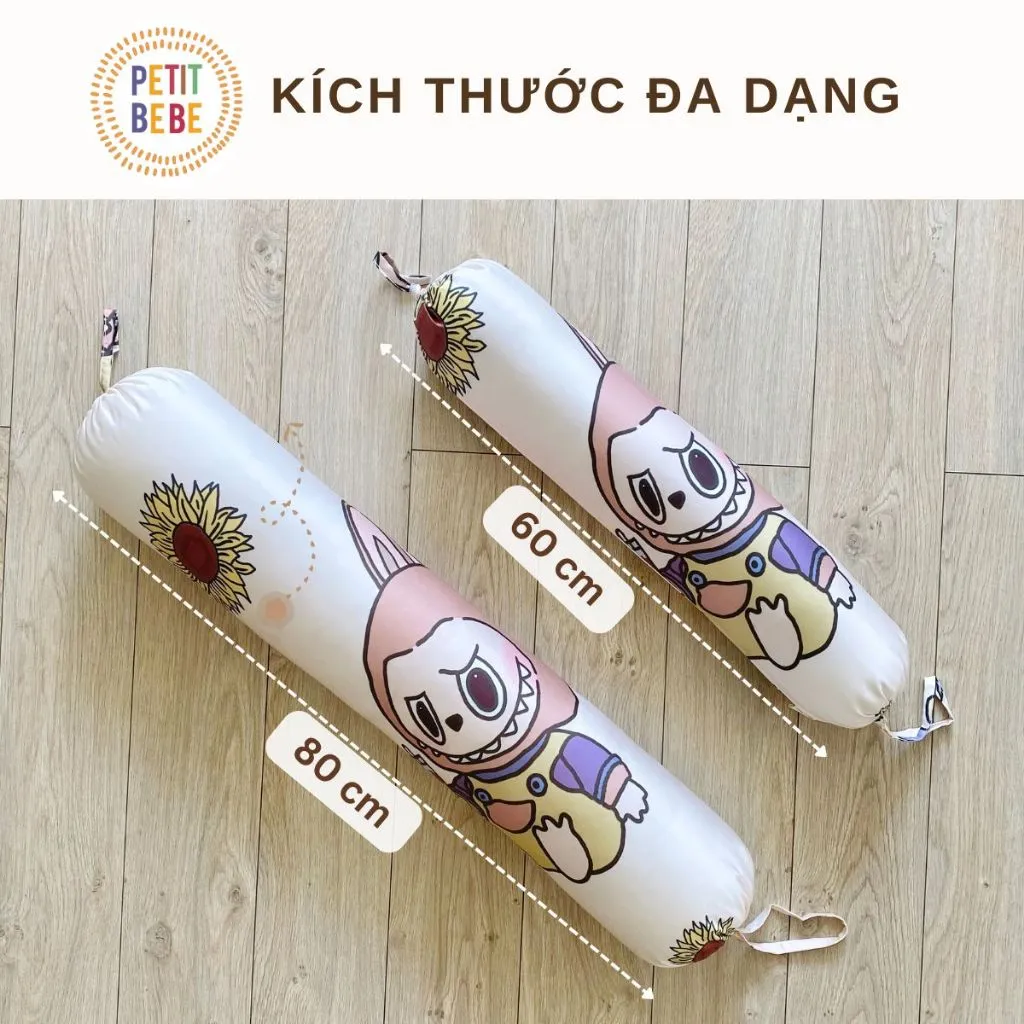 Ảnh Gối ôm dài 60cm tencel 60s cho bé PETIT BEBE mềm mát thoáng khí an toàn bé trai bé gái 1