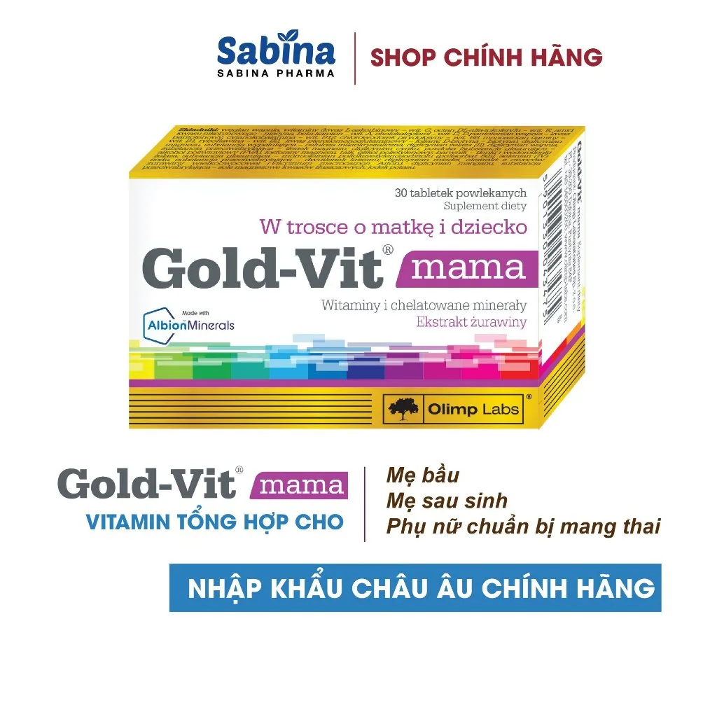 Ảnh Gold-Vit® Mama .Thực phẩm bảo vệ sức khỏe bổ sung Vitamin và khoángchất cho mẹ bầu và mẹ sau sinh. 30 viên/h (Olimp Labs 1