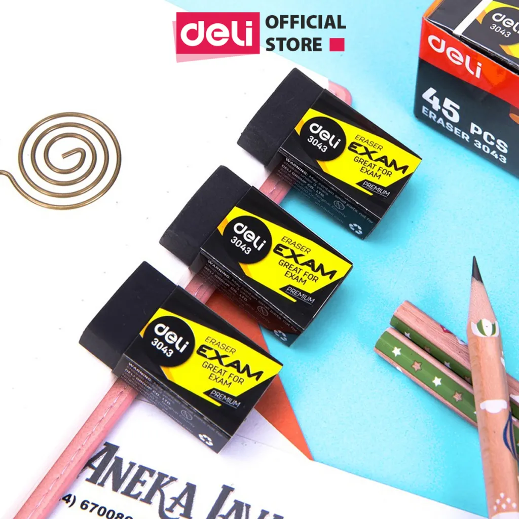 Ảnh Gôm Tẩy Chì 2B / 4B Deli Màu Đen Tẩy Sạch Ít Vụn Tẩy Nhỏ Gọn - Phù Hợp Học Sinh, Sinh Viên, Văn Phòng Vẽ Thi Trắc Nghiệm 1