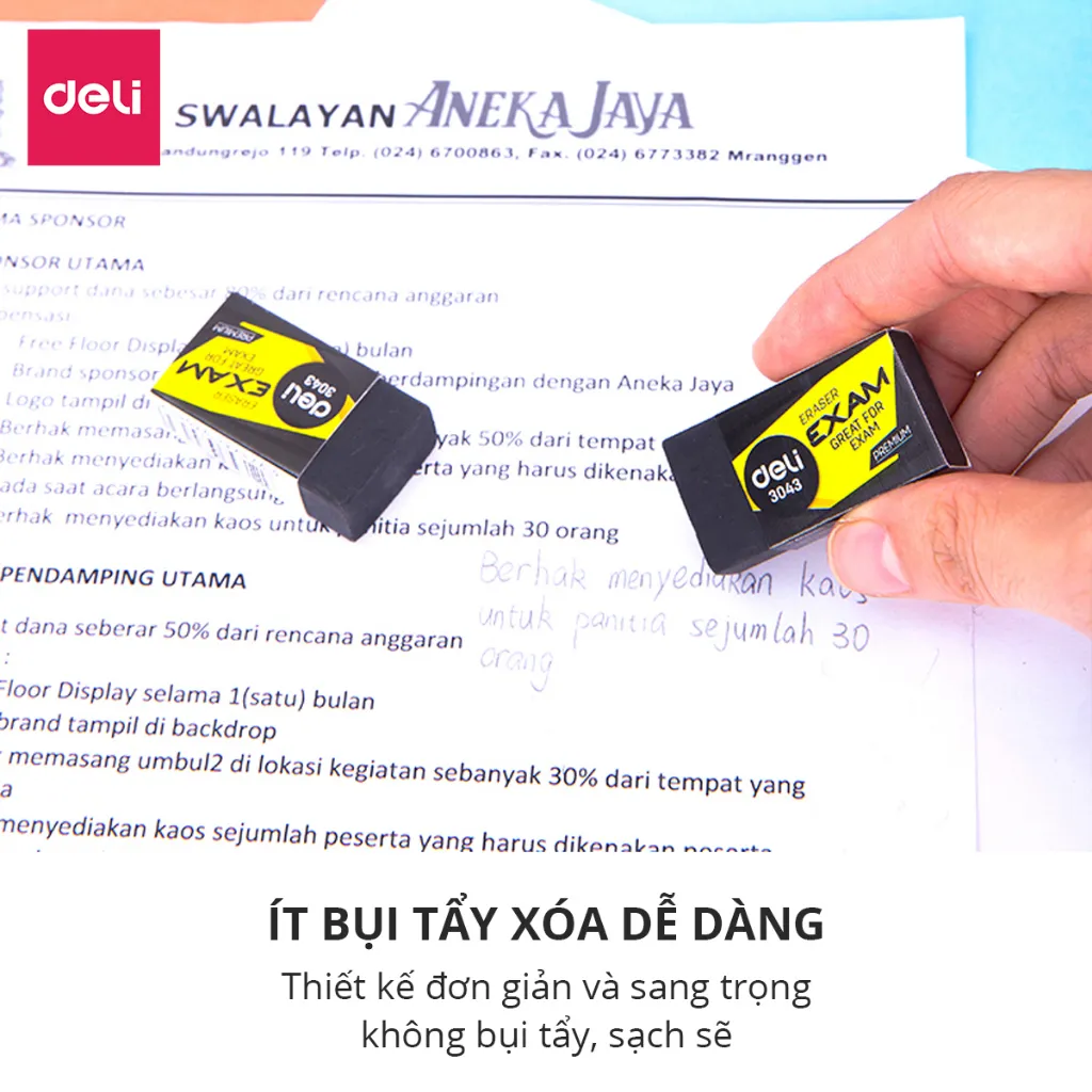 Ảnh Gôm Tẩy Chì 2B / 4B Deli Màu Đen Tẩy Sạch Ít Vụn Tẩy Nhỏ Gọn - Phù Hợp Học Sinh, Sinh Viên, Văn Phòng Vẽ Thi Trắc Nghiệm 2