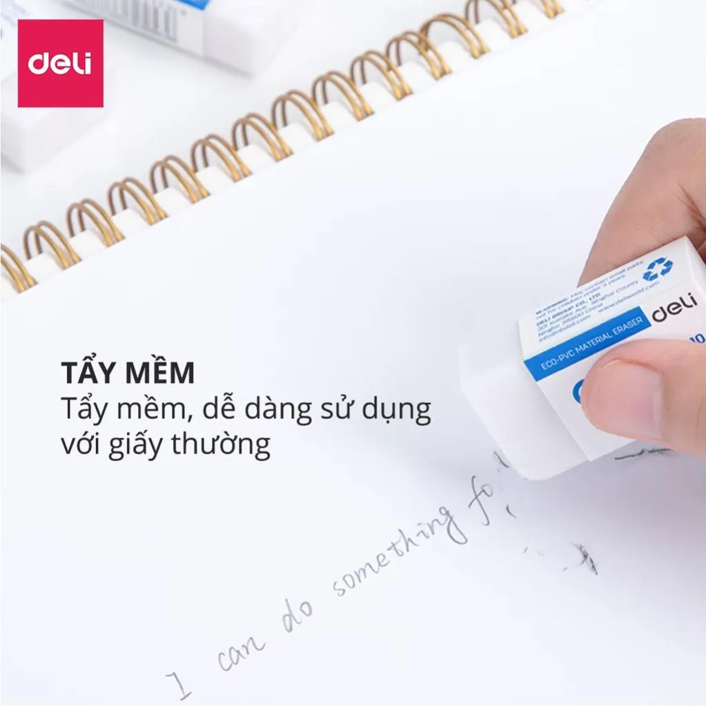 Ảnh Gôm Tẩy Deli - Trắng - Phù hợp thi trắc nghiệm - 1 chiếc / 2 chiếc - EH03010/EH00110 4