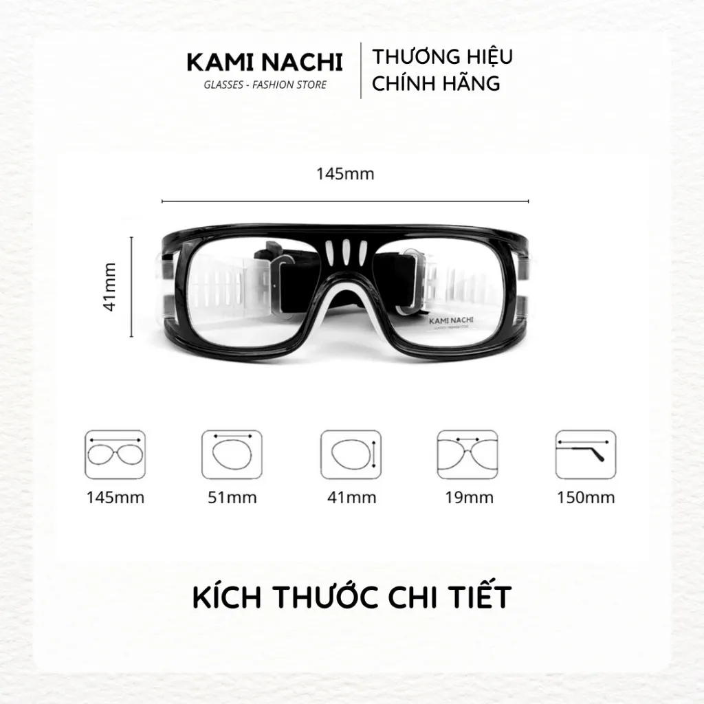 Ảnh Gọng kính thể thao KAMI NACHI chuyên dụng cho người chơi thể thao, đá banh, bóng rổ 2