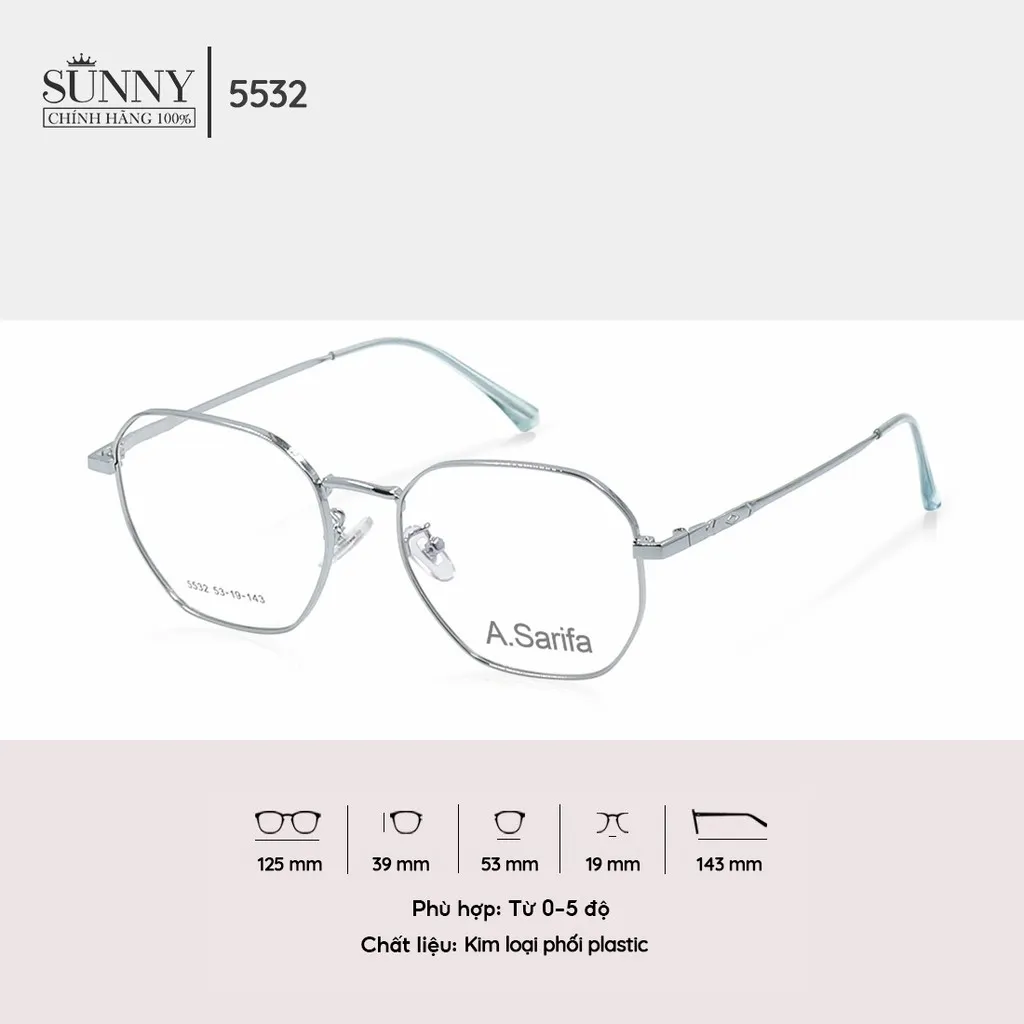 Ảnh Gọng kính vuông nam nữ Accede dòng Sarifa 5532 màu sắc thời trang 2