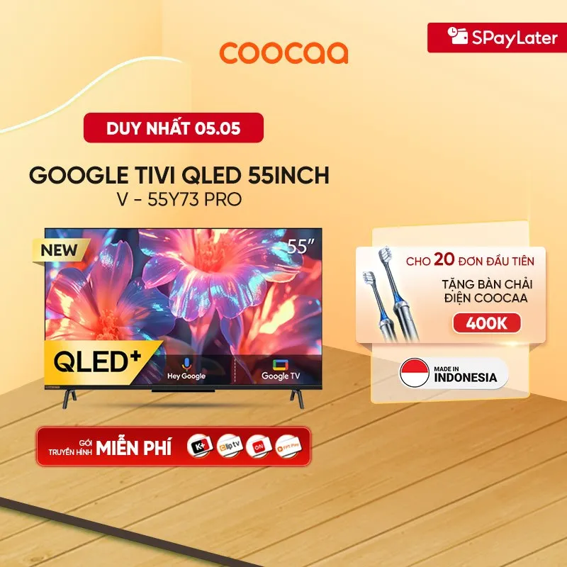 Ảnh Google Tivi Coocaa Qled 55"-55Y73 Pro-tặng 4 gói truyền hình 12 tháng 2