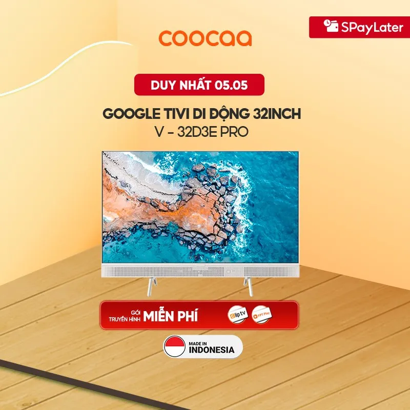 Đánh Giá Google Tivi HD COOCAA 32" 32D3E Pro: Google TV, Di Động, Tặng 4 Gói Truyền Hình