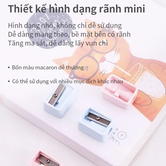 Ảnh Gọt bút chì mini Deli - Hồng, Cam, Xanh dương, Xanh lá - 1 cái màu ngẫu nhiên - Chất liệu ABS bền bỉ, lưỡi dao không ghỉ 4