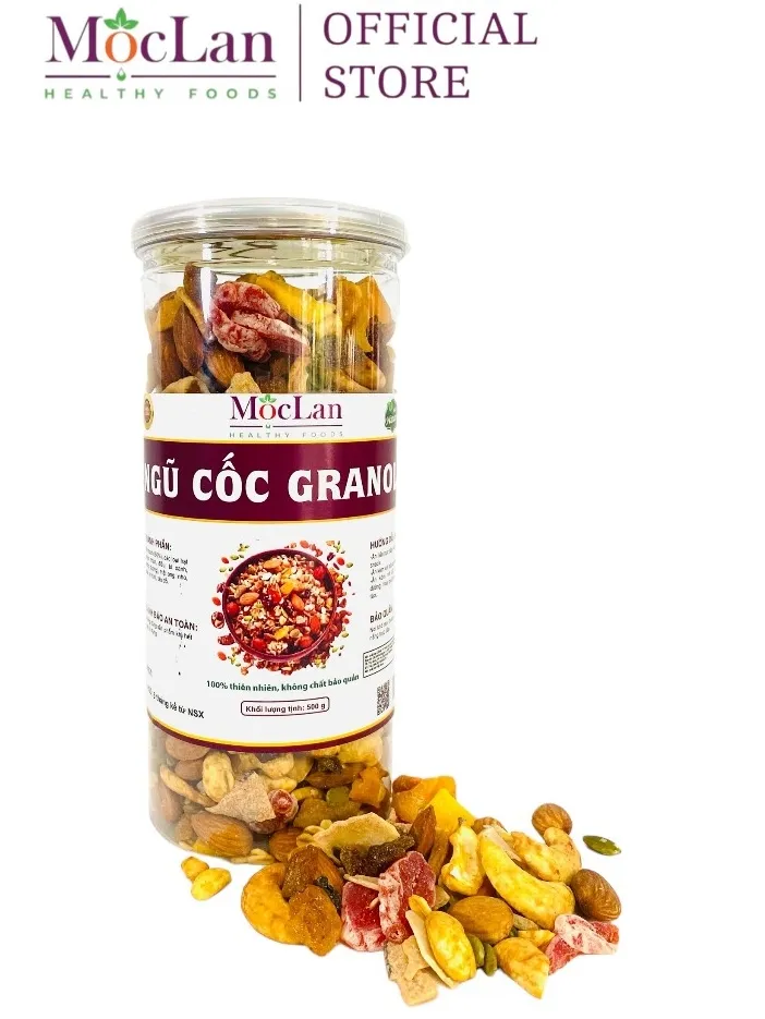 Ảnh Granola Siêu Hạt Mộc Lan Healthy Foods - 5 loại hạt ngũ cốc và trái cây sấy nướng Mật ong -250G,500G 1