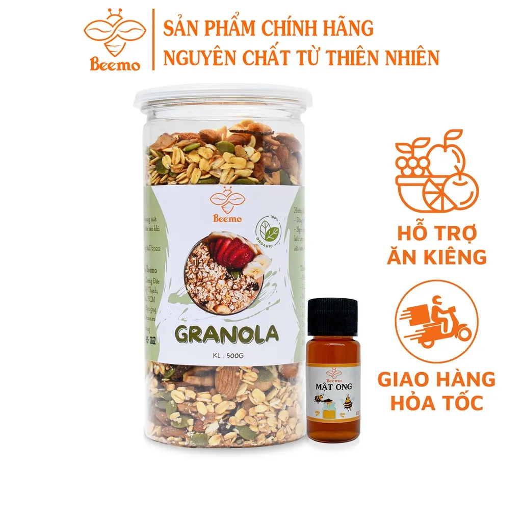 Ảnh Granola yến mạch mix 7 loại hạt dinh dưỡng, ngũ cốc ăn kiêng giảm cân Beemo 1