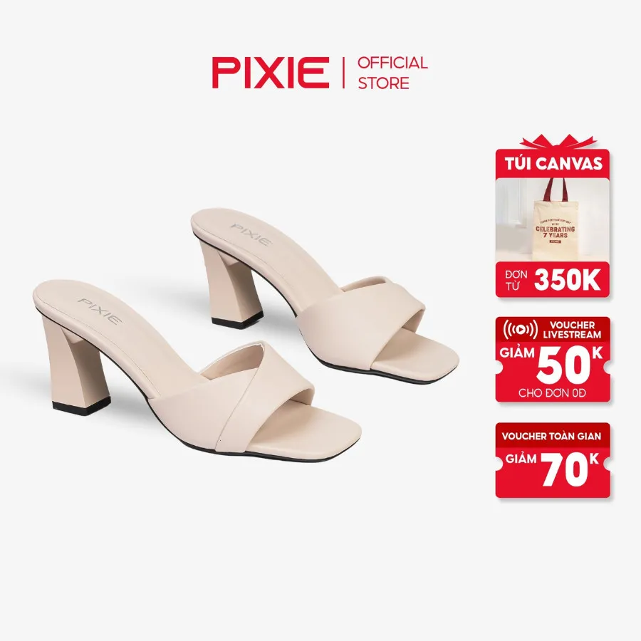 Ảnh Guốc Cao Gót 7cm Quai Ngang Pixie H090 2
