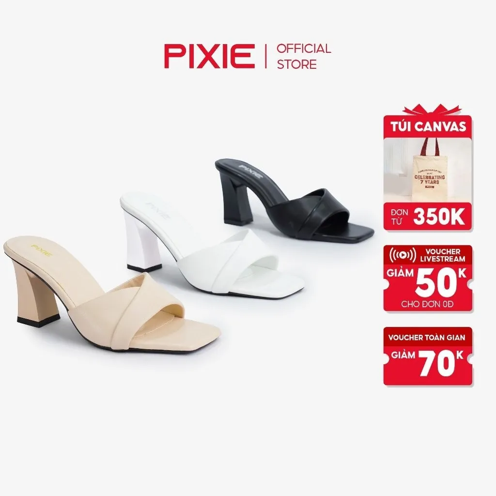 Ảnh Guốc Cao Gót 7cm Quai Ngang Pixie H090 3