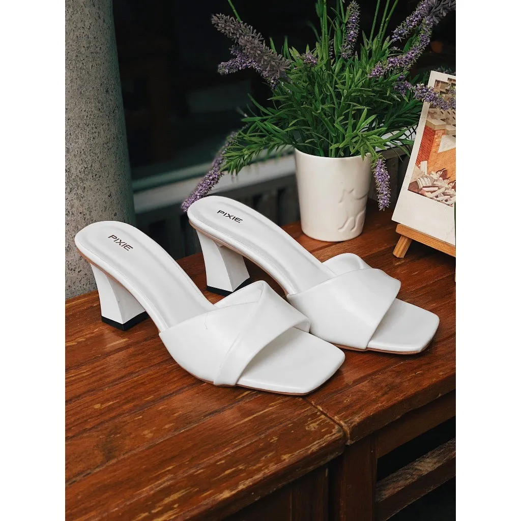 Ảnh Guốc Cao Gót Nữ 7cm Kiểu Quai Ngang Pixie H090 4