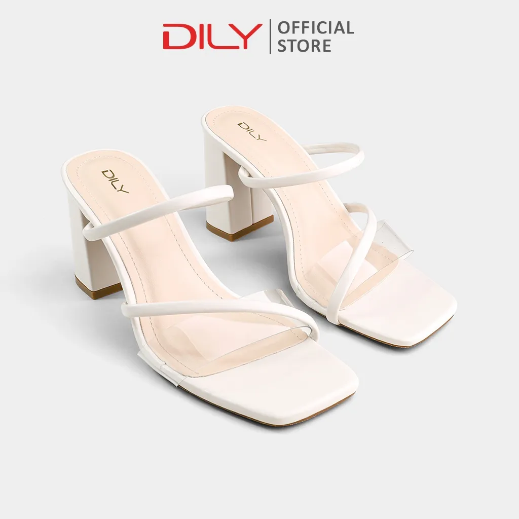 Ảnh Guốc cao gót nữ DILY quai thanh mảnh trong suốt, sandal cao gót nữ gót vuông tiện lợi 8cm_AA0359 2