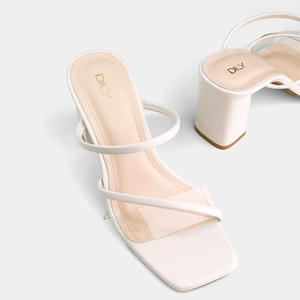Ảnh Guốc cao gót nữ DILY quai thanh mảnh trong suốt, sandal cao gót nữ gót vuông tiện lợi 8cm_AA0359 3
