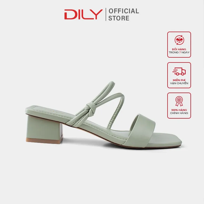 Ảnh Guốc nữ 3 phân DILY tiện lợi gót vuông, giày sandal nữ mũi vuông quai mảnh êm chân 3cm_AA0278 1