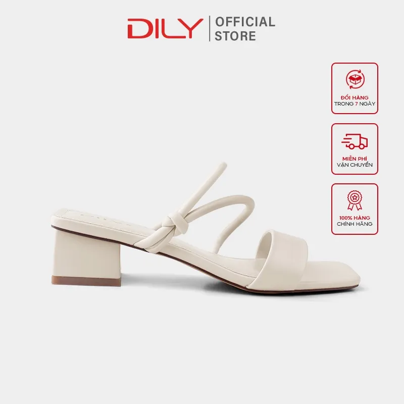 Ảnh Guốc nữ 3 phân DILY tiện lợi gót vuông, giày sandal nữ mũi vuông quai mảnh êm chân 3cm_AA0278 2