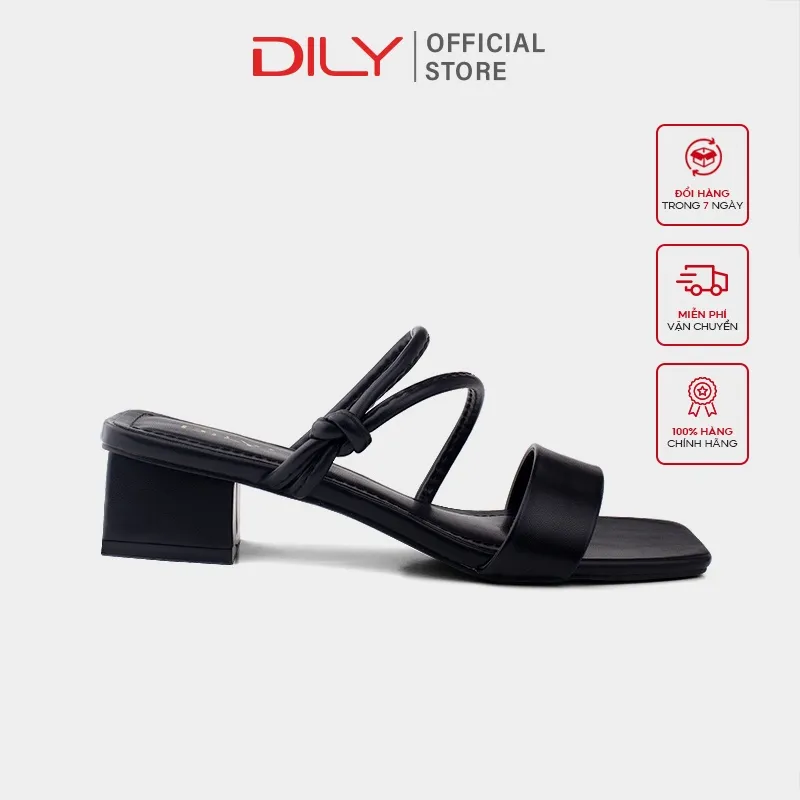 Ảnh Guốc nữ 3 phân DILY tiện lợi gót vuông, giày sandal nữ mũi vuông quai mảnh êm chân 3cm_AA0278 3