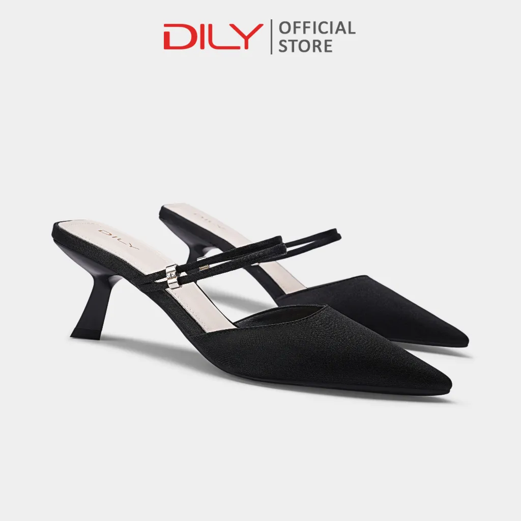 Ảnh Guốc sục nữ DILY mũi nhọn quai 2 dây tiện lợi, dép guốc sục gót nhọn cao 6cm DL0556 2