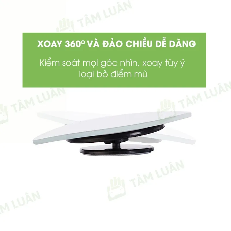 Ảnh Gương cầu lồi ô tô cao cấp xoay 360 độ hình rẻ quạt gắn kính chiếu hậu không viền, xóa điểm mù, phụ kiện oto Tâm Luân 4