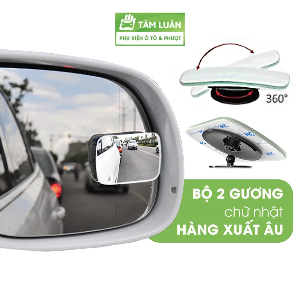Ảnh Gương cầu lồi ô tô xoay 360 độ cỡ lớn hình chữ nhật soi điểm mù, phụ kiện oto xe hơi Tâm Luân 1