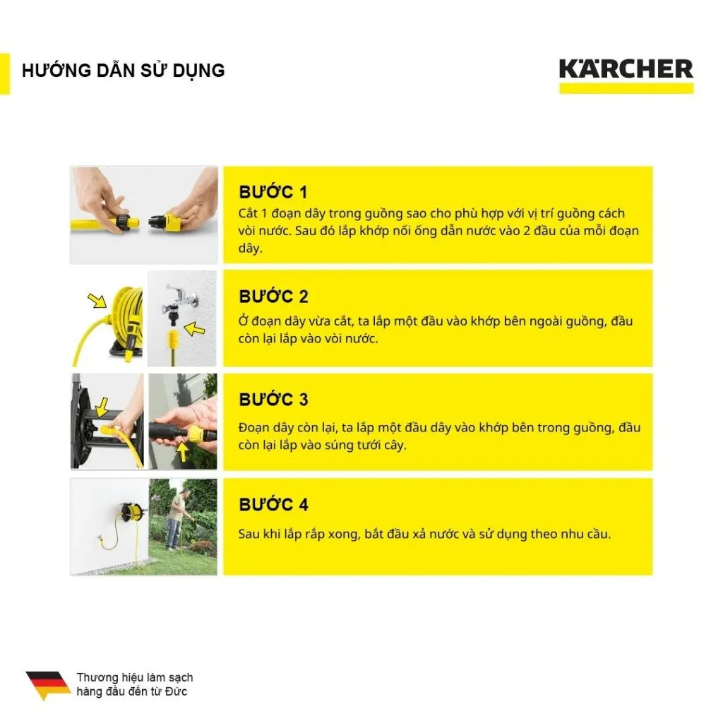 Ảnh Guồng dây Karcher 15 mét hay còn gọi là dây cấp nước HR 25 2