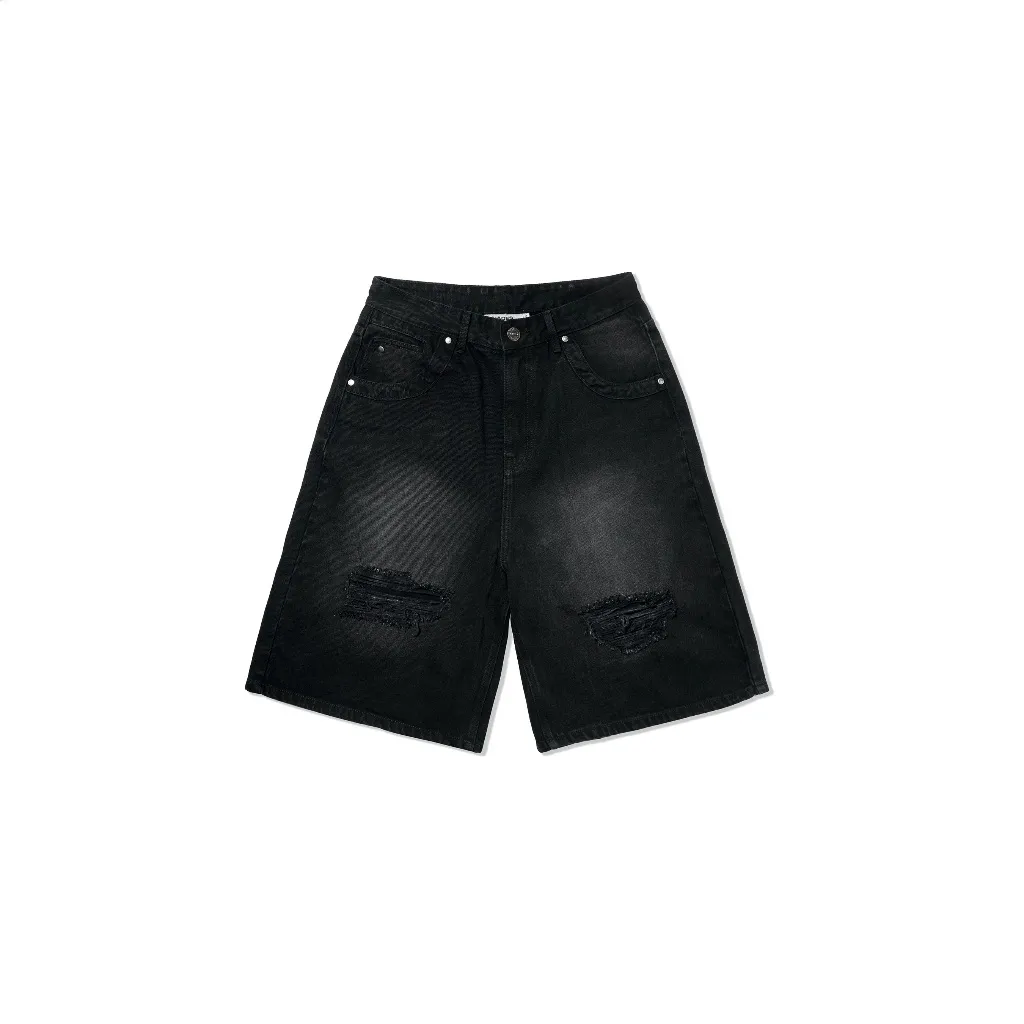 Ảnh HADES Blackout Distress Wash Jean Shorts - HADES Brand chính hãng Quần jean shorts Unisex 1