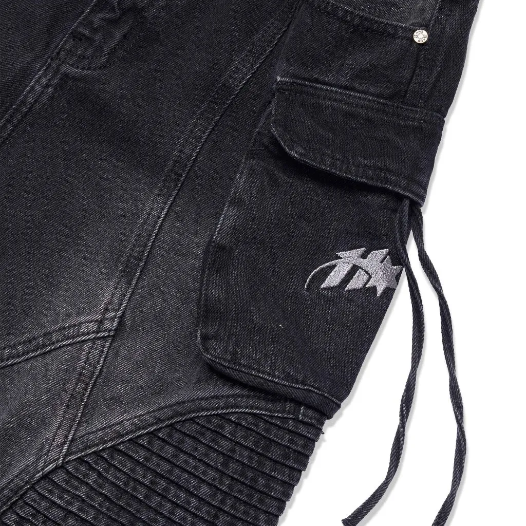Ảnh HADES Wash Baggy Denim Trousers Đen - HADES Brand chính hãng Quần denim dài unisex 3