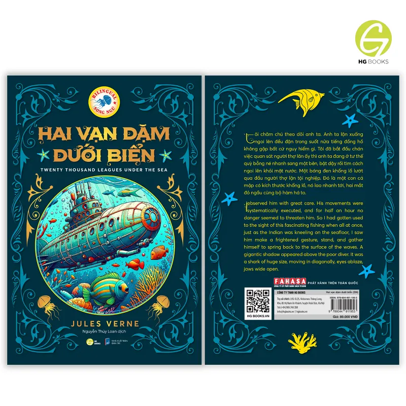 Ảnh Hai vạn dặm dưới biển - Sách song ngữ kinh điển, tặng kèm file nghe & note từ vựng - HG Books 2