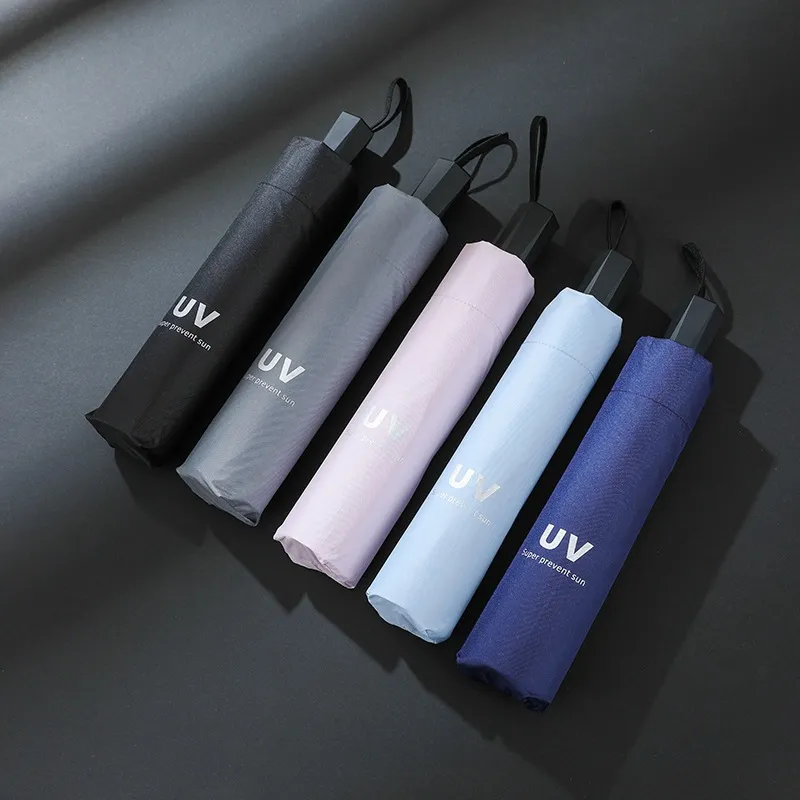 Ảnh [Hàng Tặng Không Bán] Ô Che Nắng Mưa Phủ Lớp Chống Tia UV 2 Lớp Có Thể Gấp Gọn 3