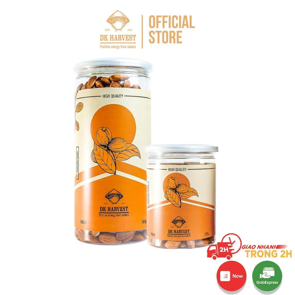 Ảnh Hạnh Nhân Rang Mộc DK Harvest 250g/500g - Nhập Khẩu Mỹ | Giàu Vitamin E, Tốt Cho Tim Mạch 1