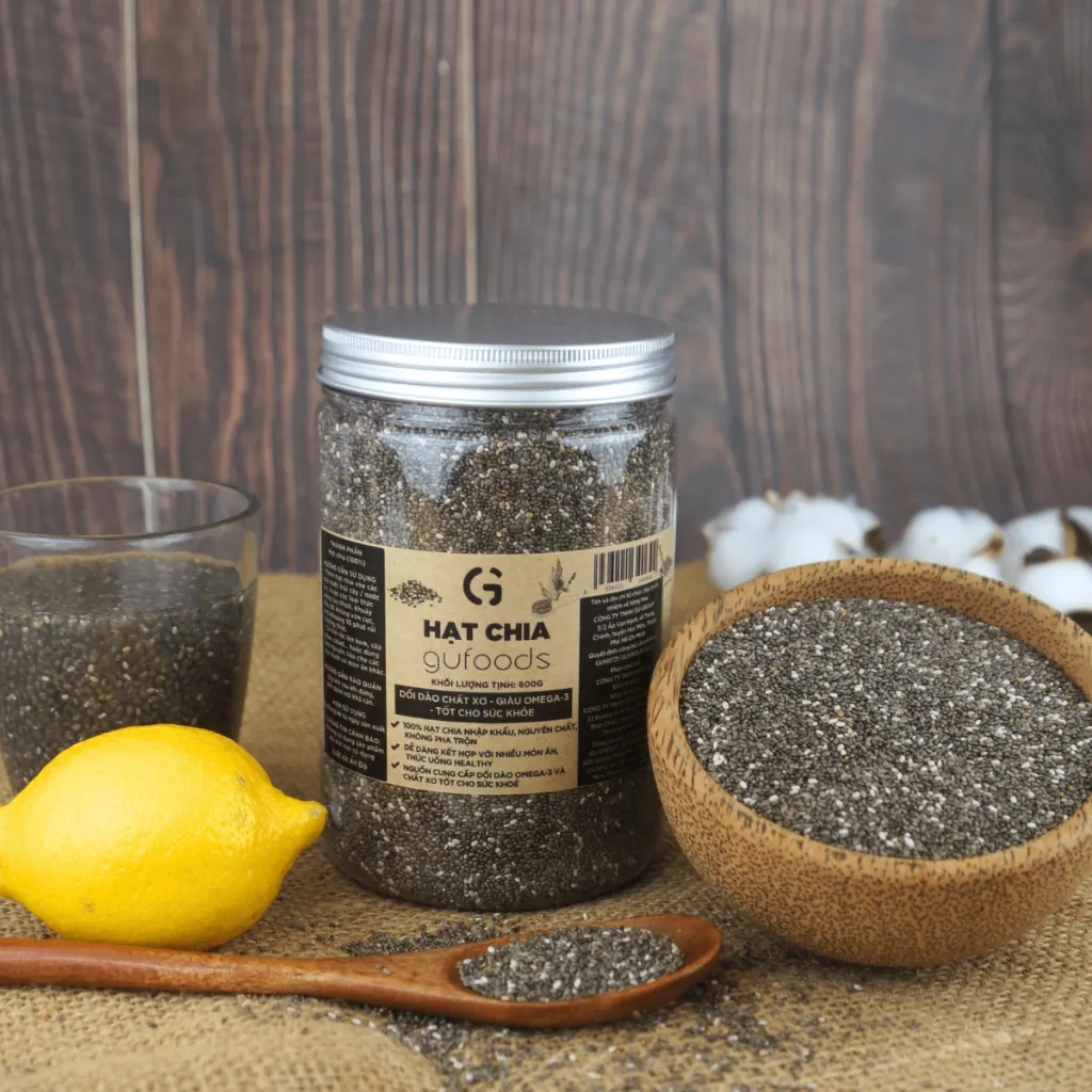 Ảnh Hạt chia GUfoods - Giàu chất xơ và Omega-3, Tốt cho hệ tiêu hoá, Lành mạnh, Healthy, Eat clean (100g/600g) 4