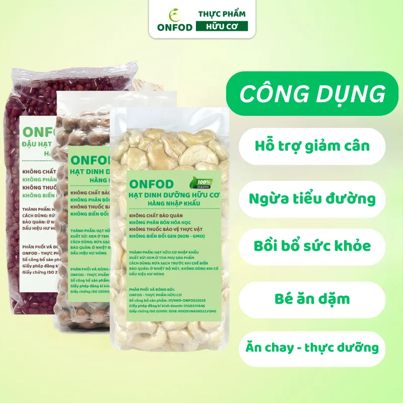 Ảnh Hạt dinh dưỡng ONFOD cho bé ăn dặm làm sữa hạt ngũ cốc giảm cân granola yến mạch hạt điều macca chia 100g 2