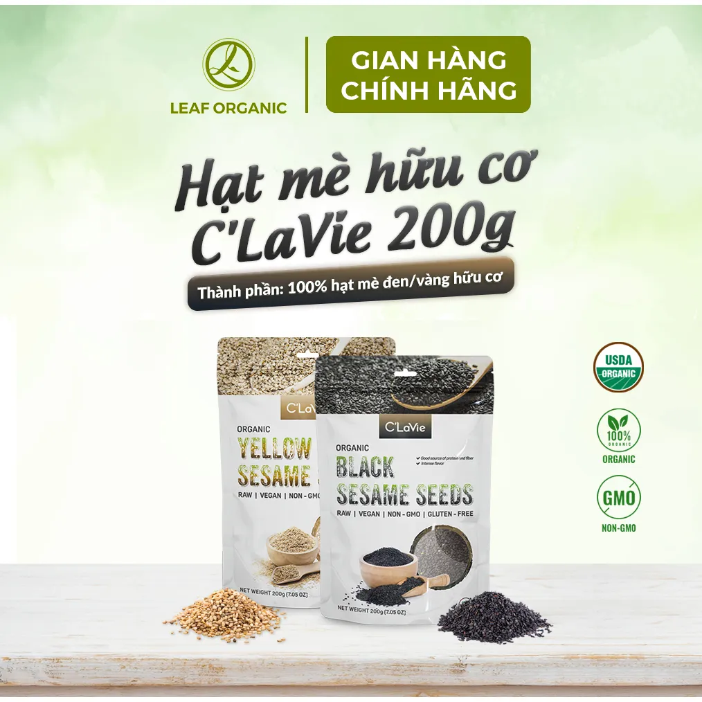 Ảnh Hạt mè hữu cơ thuần chủng không biến đổi gen C'LaVie 200g 1