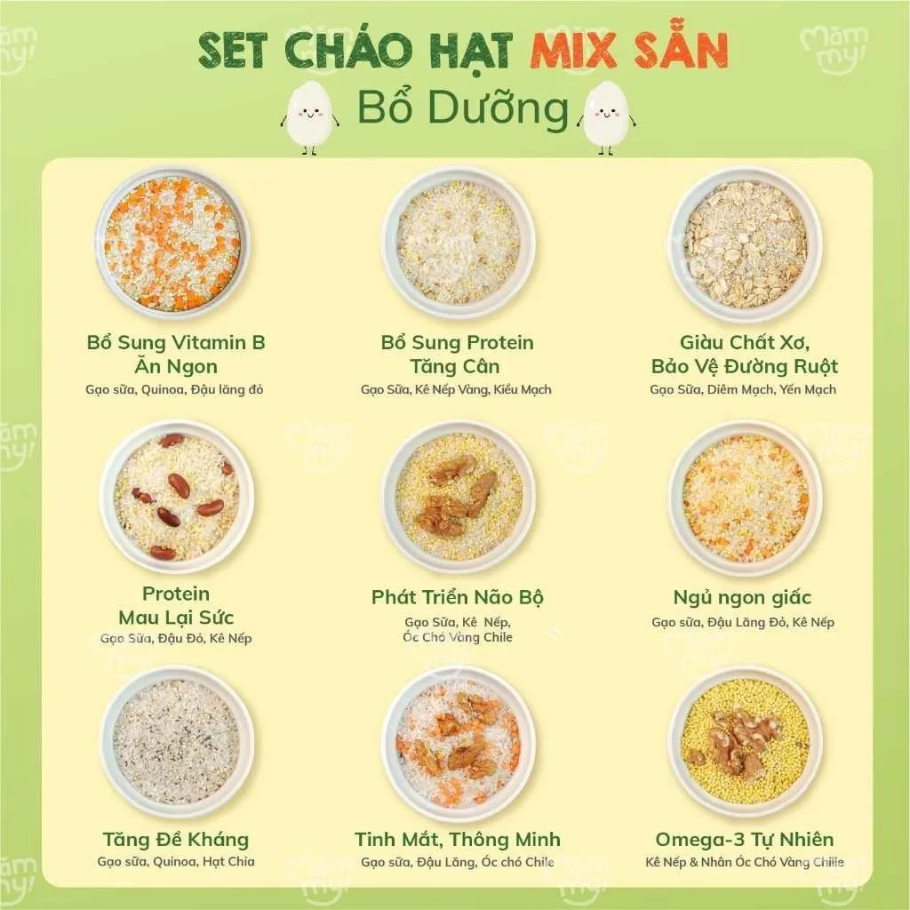 Ảnh Hạt mix sẵn cho bé ăn dặm nhiều chất dinh dưỡng kết hợp bởi gạo sữa và nhiều loại hạt quý, 120g-145g 2