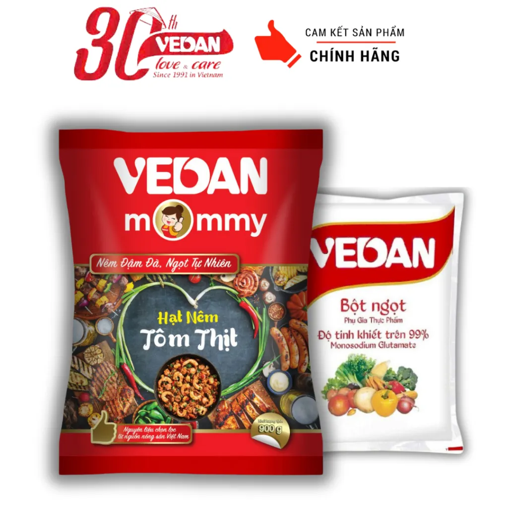 Ảnh Hạt Nêm Mommy Tôm Thịt 900g - Tặng Kèm Bột Ngọt VEDAN 100g 1