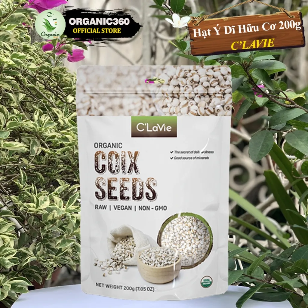 Ảnh Hạt Ý Dĩ Hữu Cơ C’LAVIE 200g Organic Coix Seeds 1