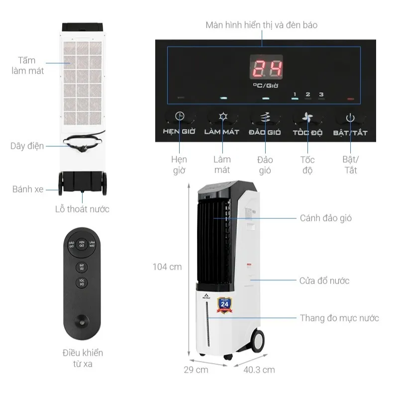 Ảnh HCM- Máy làm mát không khí Hòa Phát HPCF1-045- Bảo hành chính hãng 30 tháng (động cơ) 1