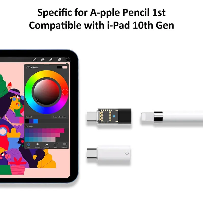Ảnh HdoorLink USB C sang pencil 1st Adapter ipencil 1st và Pad gen 10 Đầu nối sạc nối Bluetooth giữa 2