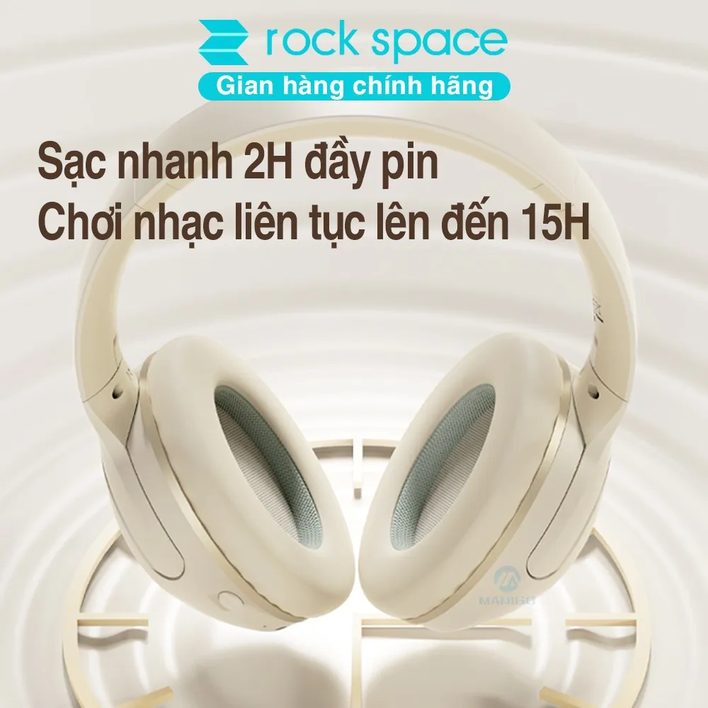 Ảnh Headphone Tai nghe bluetooth chụp tai không dây chống ồn chủ động ANC Rockspace O3 hàng chính hãng 2