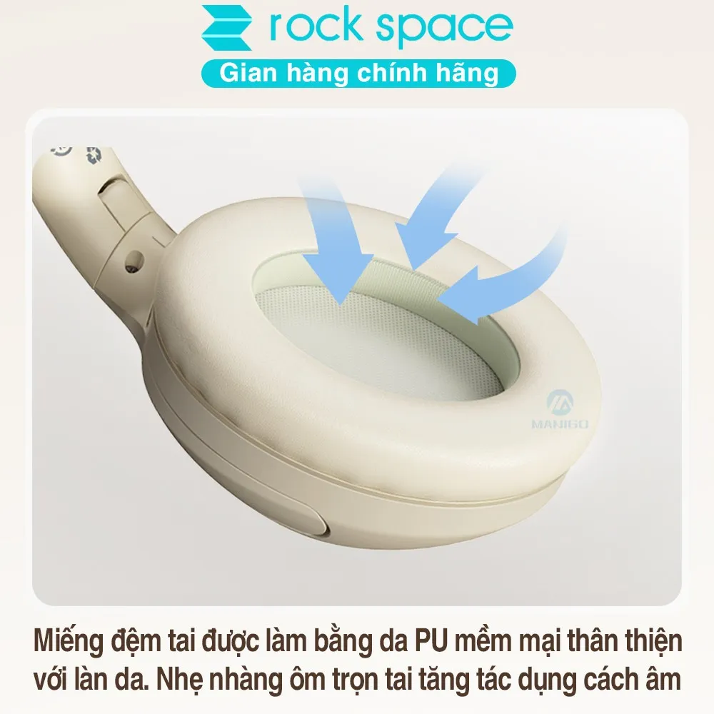 Ảnh Headphone tai nghe chụp tai bluetooth không dây chống ồn chủ động ANC Rockspace O3 có mic 4