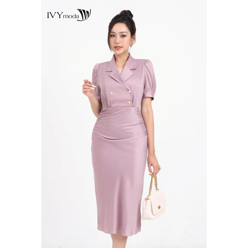 Ảnh Helen Dress - Đầm lụa 2 lớp nữ IVY moda MS 48M8195 4