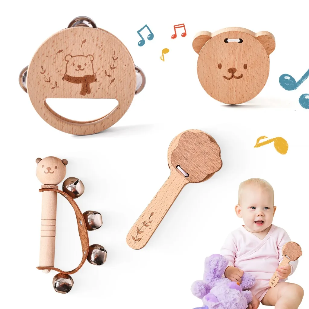 Ảnh Hình Gấu Nhạc Cụ Trẻ Em Giáo Dục Sớm Nhạc Cụ Gõ Đồ Chơi Gấu Nhỏ Ringdrum 1
