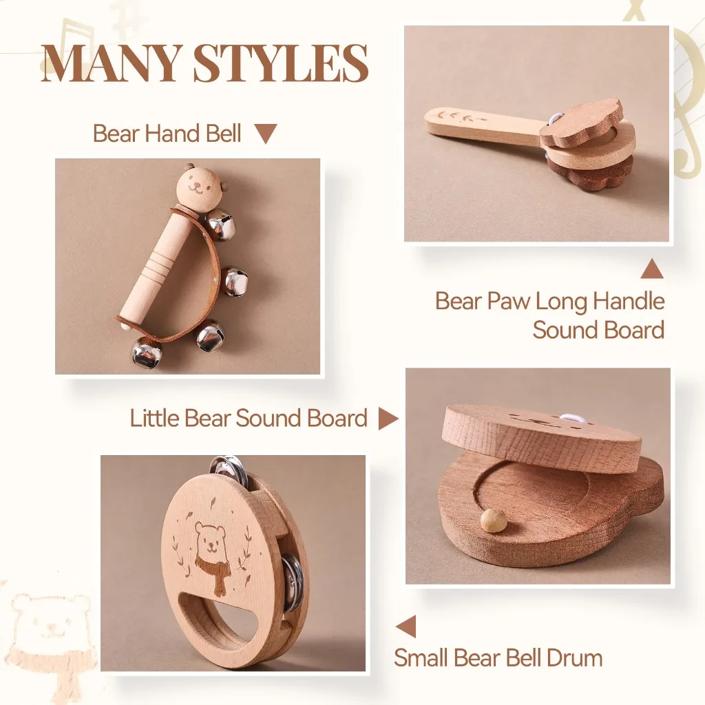 Ảnh Hình Gấu Nhạc Cụ Trẻ Em Giáo Dục Sớm Nhạc Cụ Gõ Đồ Chơi Gấu Nhỏ Ringdrum 4