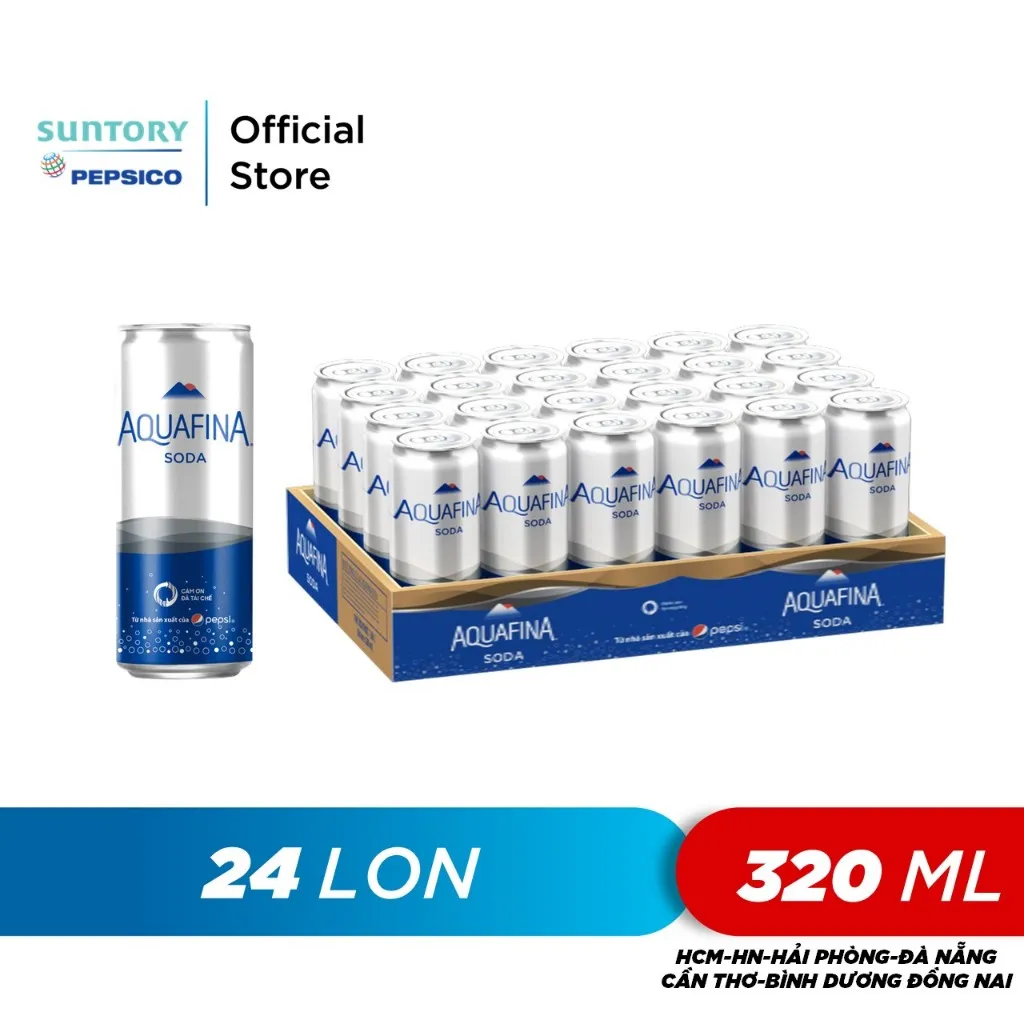 Ảnh [HỎA TỐC]Thùng 24 Lon Nước Uống Có Gaz Aquafina Soda (320ml/lon) 2