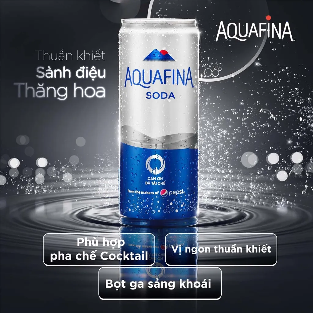 Ảnh [HỎA TỐC]Thùng 24 Lon Nước Uống Có Gaz Aquafina Soda (320ml/lon) 4